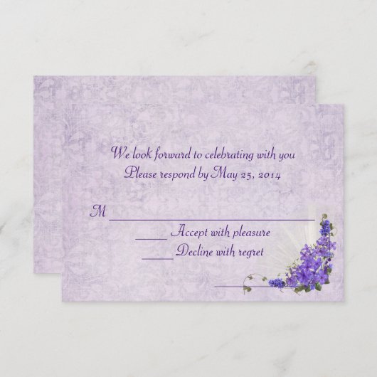 Wedding Lilacs RSVP (Voorkant / Achterkant)