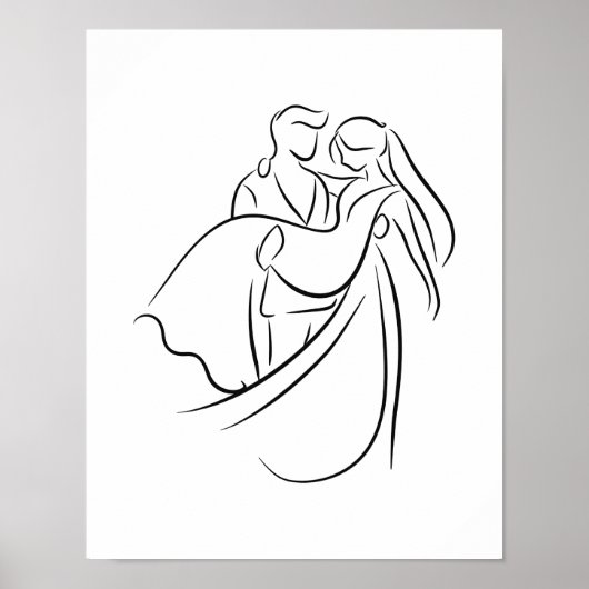 Wedding Line Art Poster (Voorkant)