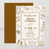 Wedding line kunst schets plezier kaart (Voorkant / Achterkant)