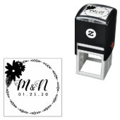 Wedding Logo Branch Greenery Floral Wreath Bunch Zelfinktende Stempel (In situ)