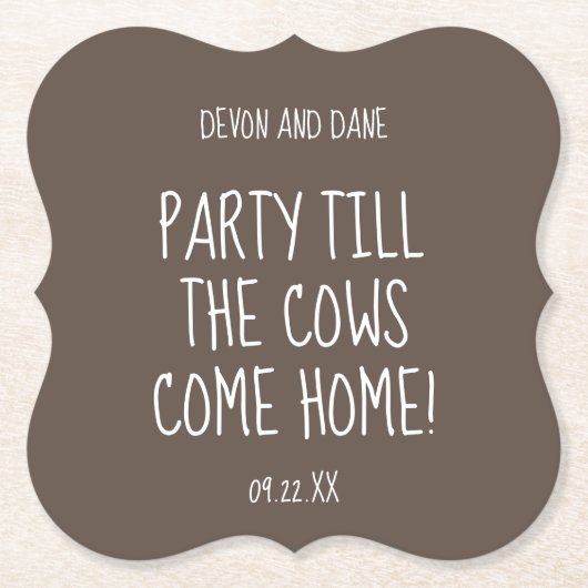 Wedding Logo Branded Rustic Barn Onderzetter (Voorkant)