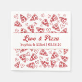Wedding Love and Pizza Hand Drawn Red Fun Trendy  Servet (Voorkant)