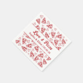 Wedding Love and Pizza Hand Drawn Red Fun Trendy  Servet (Hoek)