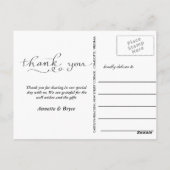 Wedding Love & Bedankt Script | Drie foto's grijs Briefkaart (Achterkant)