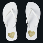Wedding Love Celebration Gepersonaliseerde Gouden  Teenslippers<br><div class="desc">Voor een echtpaar,  een romantisch ontwerp met hun initialen (Mr.   Mrs.) in een grafisch faux golden hart op wit...  om troost en gemak te bieden aan al uw huwelijksplanningsevenementen...  ideaal om zowel voor als na de bruiloft te draag</div>