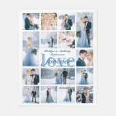 Wedding LOVE FOREVER 15 Foto Collage Aangepaste kl Fleece Deken (Voorkant)
