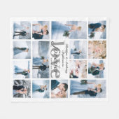 Wedding LOVE FOREVER 15 Foto Collage Aangepaste kl Fleece Deken (Voorkant (Horizontaal))