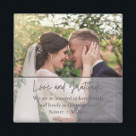 Wedding Love Gratitude Foto Dank je wel Magneet<br><div class="desc">Liefde en dankbaarheid bruiloft bedankt je magneten met je favoriete trouwdag foto,  je bericht en namen.</div>