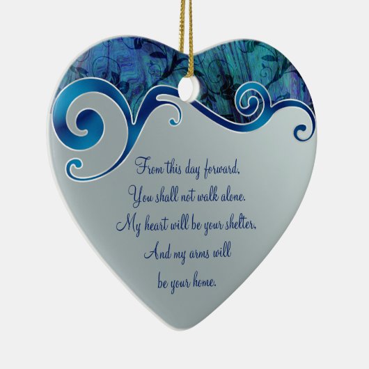 Wedding Love Heart Favor Ornament (Rechts)