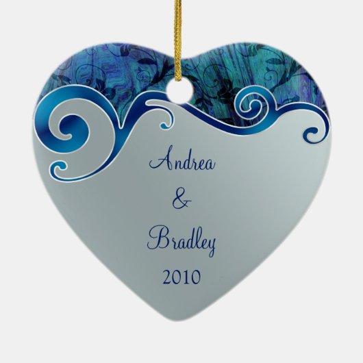 Wedding Love Heart Favor Ornament (Achterkant)