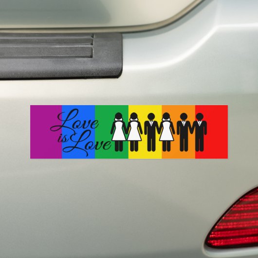 WEDDING LOVE IS LOVE 2 -.png Bumpersticker (Op auto)