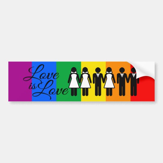 WEDDING LOVE IS LOVE 2 -.png Bumpersticker (Voorkant)
