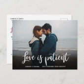 Wedding Love is Patiëntenuitgestelde Eenvoudige Fo Aankondigingskaart (Voorkant / Achterkant)