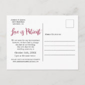 Wedding Love is Patiëntenuitgestelde Eenvoudige Fo Aankondigingskaart (Achterkant)