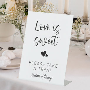 Wedding Love is Sweet, alsjeblieft, neem een Treat Reclamebord Met Voetstuk