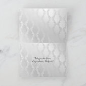 Wedding Love Leaf op Damask Kaart (Binnen)
