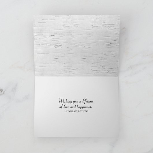 Wedding Love Leaf over Birch Kaart (Binnen)