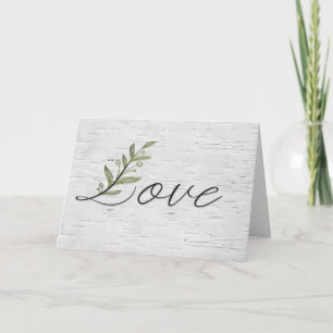 Wedding Love Leaf over Birch Kaart