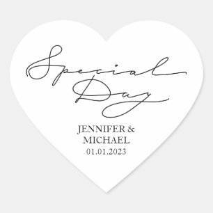 Wedding Love Newly Weds Special Day Heart Hart Sticker