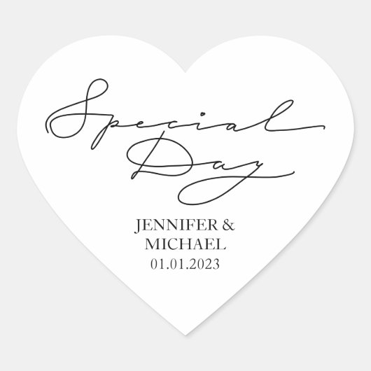 Wedding Love Newly Weds Special Day Heart Hart Sticker (Voorkant)