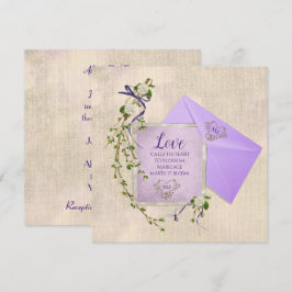 Wedding Love Quote met Floral Branch Kaart