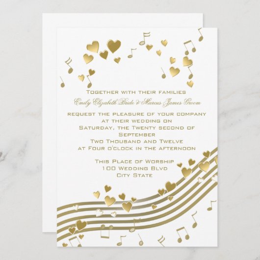 Wedding Love Song Kaart (Voorkant / Achterkant)