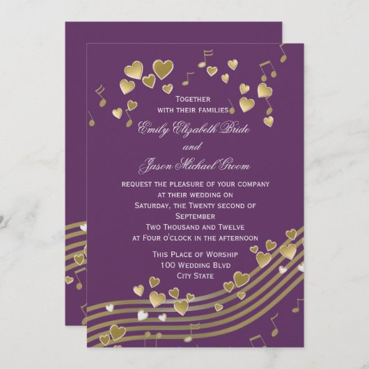 Wedding Love Song Kaart (Voorkant / Achterkant)