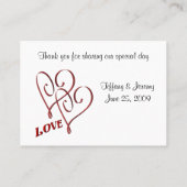 Wedding Love Two Hearts Tafel Plaatskaartje (Achterkant)