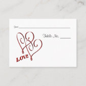 Wedding Love Two Hearts Tafel Plaatskaartje (Voorkant)