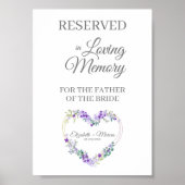 Wedding Loving Memory Reserved Seat Floral Heart Poster (Voorkant)