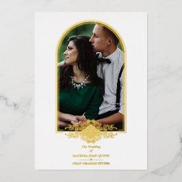 Wedding Luxury Golden Arch Effect Photo Folie Uitnodiging