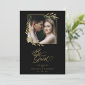 Wedding Luxury Golden Branches Frame Chic Photo (Staand voorkant)