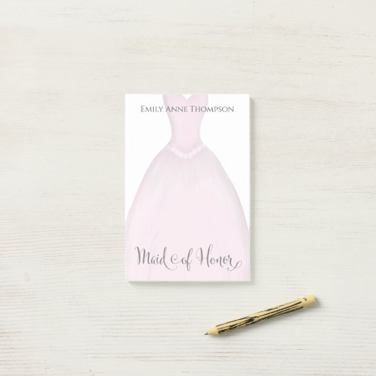 Wedding Maid of Eur Cute  Dress Custom Post-it® Notes (Op bureau)