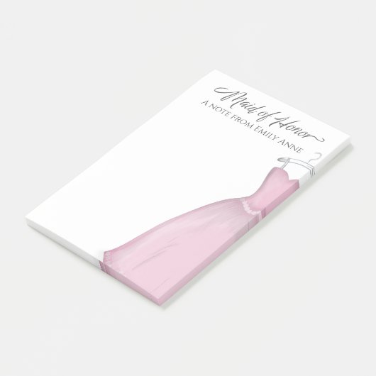 Wedding Maid of Honor Elegant  Dress Post-it® Notes (Schuin)