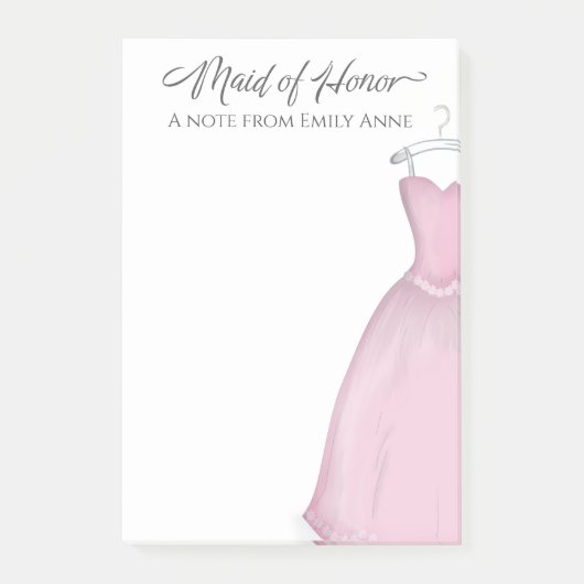 Wedding Maid of Honor Elegant  Dress Post-it® Notes (Voorkant)