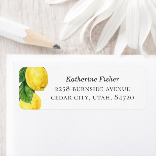 Wedding Mailing Sticker | Lemon Return-adres (Insitu)