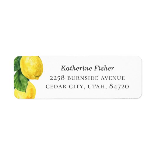 Wedding Mailing Sticker | Lemon Return-adres (Voorkant)