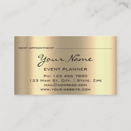 WEDDING MAKEUP ARTIST COUCH GREEN HOLOGRAPH AFSPRAKENKAARTJE (Achterkant)