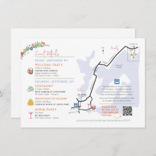 Wedding Map Enclosure Card - Custom Design Rebecca Informatiekaartje