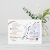 Wedding Map Enclosure Card - Custom Design Rebecca Informatiekaartje (Staand voorkant)