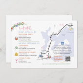 Wedding Map Enclosure Card - Custom Design Rebecca Informatiekaartje (Voorkant / Achterkant)