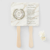 Wedding Marble and Laurel / Boda Mármol y Laurel Handwaaier (Voorkant en achterkant)