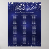 Wedding marine blauw sterren stoel grafiek poster (Voorkant)