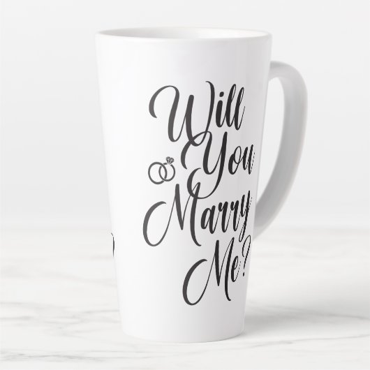 Wedding Marriage Elegant Script Proposal  Latte Mok (Rechterhoek)