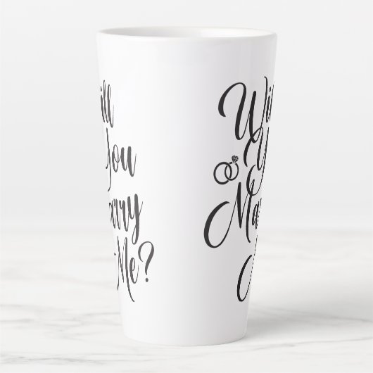 Wedding Marriage Elegant Script Proposal  Latte Mok (Voorkant)