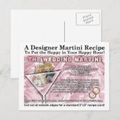 Wedding Martini Recept Briefkaart (Voorkant / Achterkant)