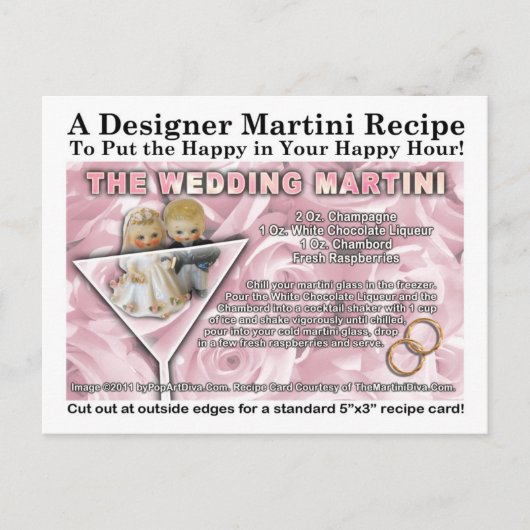 Wedding Martini Recept Briefkaart (Voorkant)