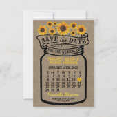 Wedding Mason Jar Sunflower Agenda januari 2023 Save The Date (Voorkant)