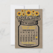 Wedding Mason Jar Sunflower April 2020 Agenda Save The Date (Voorkant)