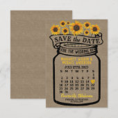 Wedding Mason Jar Sunflower Juli 2023 Kalender Save The Date (Voorkant / Achterkant)